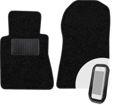 Produktbild von moto-MOLTICO Vorne Fußmatten Auto Velours Autoteppiche Schwarz Automatten Set 2-teilig passend für Mercedes-Benz C-Klasse W201 1982-1993