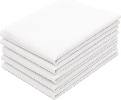 Produktbild von 5er Set Geschirrtücher 100% Baumwolle 50x75 cm, weich und langlebig, Küchentücher in weiß