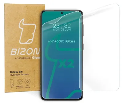 Produktbild von Bizon Glass Hydrogel Displayschutzfolie, Galaxy S21, 2 Stück