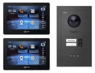 Produktbild von Goliath Premium 2-Draht GL-HB200A.2 Video-Türsprechanlage, 2 Familien, 2× 7 Zoll Schwarz, Anthrazit, Unterputz