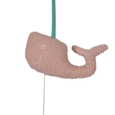 Image de PAD Baby Boîte à musique Sleepwell rose baleine 12931 à suspendre 22 x 10 cm