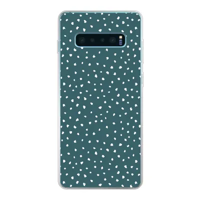 Produktbild von MuchoWow® Handyhülle Schutzhülle Hülle für Samsung Galaxy S10 Plus Polka dots - Weiß - Grün Silikon Softcase Handy Hülle - Schutzhülle