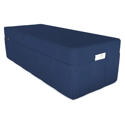 Image de POKAR Housse pour matelas pliable en 3 parties Matelas pliable Matelas d'invité Lit de camp Lit pliant, Taille:Housse 160 x 195, Couleur:Bleu foncé