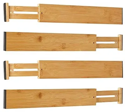 Produktbild von Ladeversteller aus Bambus für Küche, Bad und Büro - Set von 4