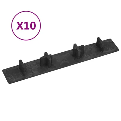 Image de Vidaxl Terrassenabdeckungskappe 10 St Kunststoff Schwarz