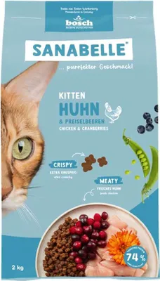 Produktbild von BOSCH Sanabelle Kitten Chicken with cranberries - trockenfutter für Katzen - 2kg