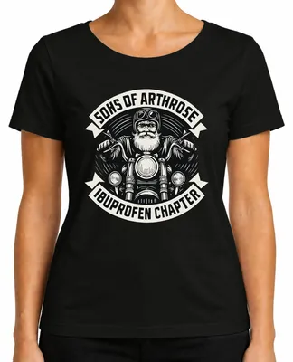 Immagine prodotto di Sons of Arthrosis Ibuprofen Chapter Biker Motorbike Grandpa Gift Ladies T-Shirt, Nero, XXL
