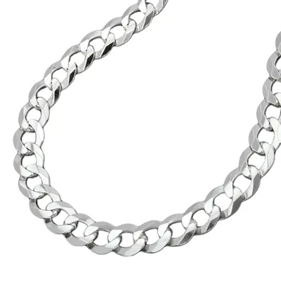 Produktbild von 4,8mm Collier Halskette Panzerkette Kette flach 925 Silber Uni 50cm