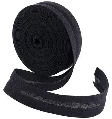 Produktbild von Schrägband 20mm - Schwarzes Einzelfalt-Schrägband für Näharbeiten - 10 Meter
