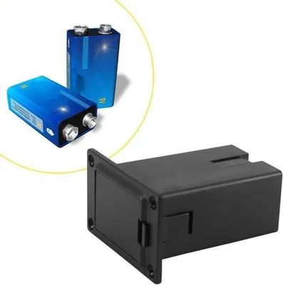 Produktbild von Gitarren- und Basskoffer mit Kompartimentdeckel - Schwarz - 9V Batteriehalter - Reisekoffer