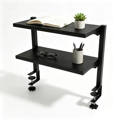 Image de Étagère industrielle à 2 niveaux, design robuste et stable