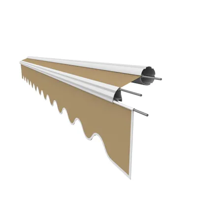 Produktbild von VANA Markisenstoff mit Volant für 4 x 2,5 m Markisen Markisenersatzstoff Markisentuch Sonnenschutz fertig genäht Maß 3,83 x 2,5 m Design SPD085