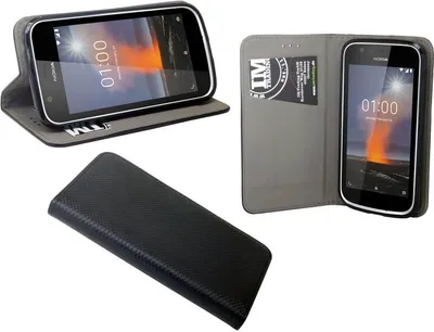 Produktbild von Nokia 1 Handyhülle Tasche Flip Case Smartphone Schutzhülle Schwarz