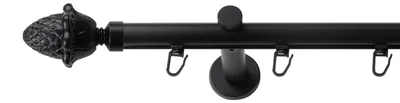 Produktbild von SN Deco Gardinenstange Innenlauf Nantes, 19 mm, 1-läufig, Stahl, Komplett-Set mit Ringen, Profilträger, 360 cm, schwarz