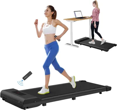 Produktbild von Běžecký pás pro domácí běhání - 1-10 km/h běžecké pásy pod stolem - Běžecký stroj Elektrický s LCD displejem -Přenosný domácí fitness stroj - černý