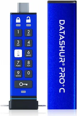 Obrázek produktu pro iStorage datAshur PRO+C, 32 GB, USB typu C, 3.2 Gen 1 (3.1 Gen 1), 310 MB/s, 25 g, Modrá