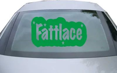 Produktbild von Indigos UG - Aufkleber Heckscheibe & Motorklappe DE2448 - grün - 600x329 mm - Fatlace - Auto Scheiben Fenster Heckklappe Tuning Racing JDM - Die cut