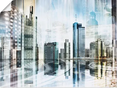 Produktbild von ARTland Poster Frankfurt Skyline Abstrakte Collage Größe: 40x30 cm
