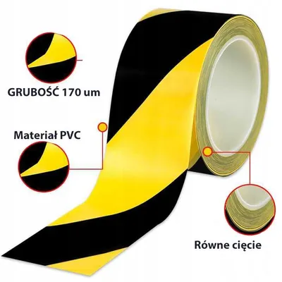 Produktbild von Warnmarkierungsband Gelb-Schwarz Stark 50mm x 33m