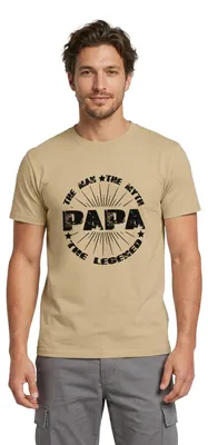 Produktbild von Spreadshirt Papa The Man The Myth The Legend Männer T-Shirt, XXL, Sandbeige
