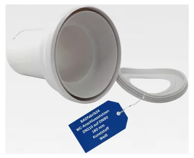 Produktbild von WC-Anschlusstutzen DN110 auf DN90 – 180 mm, weiß, Kunststoff, Übergangsstück für WC-Anschluss