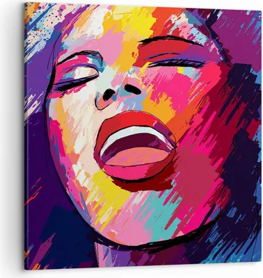 Produktbild von Bild auf Leinwand - Leinwandbild - Frau Abstraktion - 50x50cm - Wand Bild - Wanddeko - Wandbilder - Leinwanddruck - Bilder - Kunstdruck - Wanddekoration - Leinwand bilder - Wandkunst - AC50x50-4019