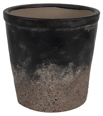 Productafbeelding van Clayre & Eef bloempot, diameter 12 cm, hoogte 11 cm, grijs, keramiek