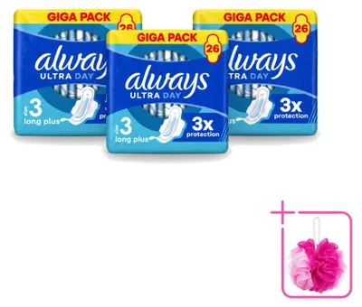 Produktbild von 3 x Always Ultra Long Plus Maandverband mit Flügeln - Sparpackung - 3 Stücke