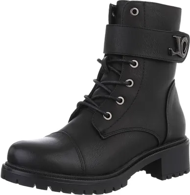 Produktbild von Ital-Design Damen Stiefeletten Leicht gefüttert Lederoptik Schnürstiefeletten 88577621 Schwarz Gr.  39