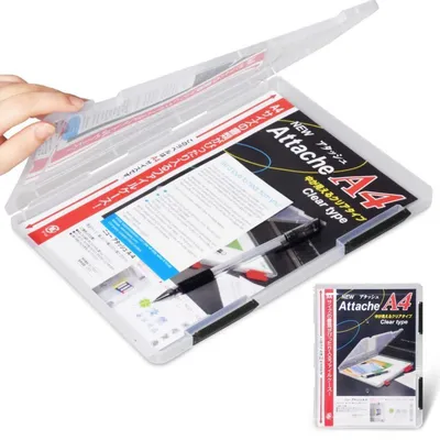 Produktbild von A4 Aktenbox mit Deckel, transparent, wasserdicht, staubdicht, PP, Organizer für Büro & Schule