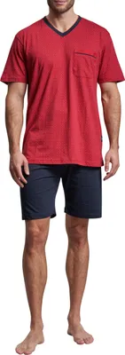 Produktbild von GÖTZBURG Herren Shorty, kurzarm, Baumwolle, Jersey, rot bedruckt Größe: 50