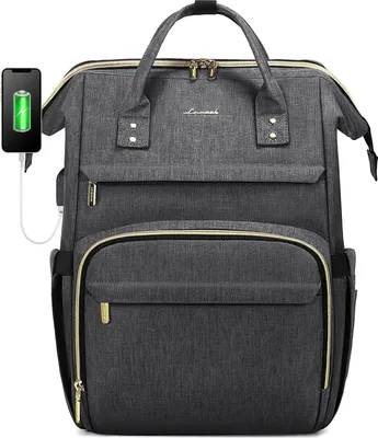 Produktbild von Damen Rucksack mit 15,6 Zoll Laptopfach, Business Daypack Wasserdicht Uni Weinrot