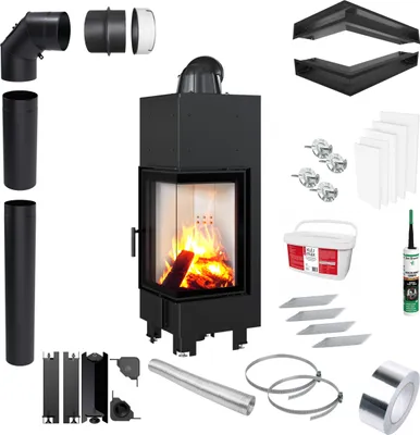 Produktbild von Kamineinsatz KRATKI MBN Rechts 10kW Ø200 Eco mit Einbauzubehör