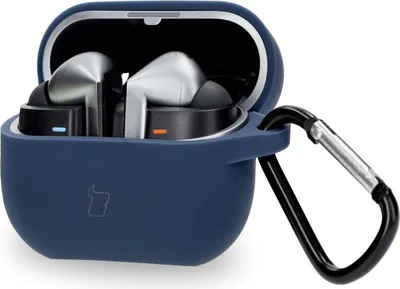 Produktbild von Silikonowe etui z karabińczykiem Bizon Case Headphone Silicone do Galaxy Buds 3/3 Pro, ciemnoniebieskie