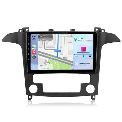Obrázok produktu pre Autorádio Hexinex 9 palcov pre Ford S-Max WA6 (modelové roky 2006-2015) s CarPlay, Android 15, GPS navigáciou, Wi-Fi, Bluetooth, FM rádiom, ovládaním z volantu, formátom 2DIN a pamäťou 1 GB + 32 GB