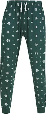 Produktbild von SF Men SF086 | Uni Cuffed Lounge Pants XS bis 3XL - Farbe: Bottle/White Snowflakes - Größe: XS