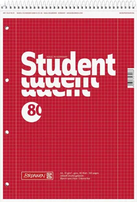Zdjęcie produktu dla 5X BRUNNEN 106791201 Collegeblock A4 Spirale oben Lin28