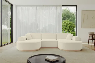 Produktbild von ALTDECOR Ecksofa in U-Form  MARI-U1-v1 -303x171x83 cm Beige -  Corner Sofa Bett Eckcouch Couch L-Form Wohnlandschaft Cauchsofa