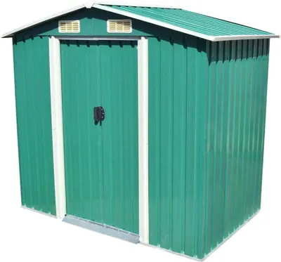 Image de Abri de stockage pour jardin Métal Vert 204 x 132 x 186 cm