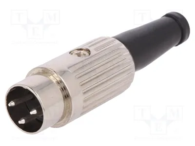 Productafbeelding van 1x Connector: Aantal pinnen: 3, DIN-systeem: 180°, mannelijk, recht, voor kabels 610-0300, DIN-connector