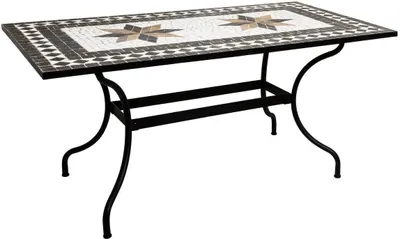 Produktbild von Rechteckiger esstisch "kipos" mosaik schwarz b160cm  - Atmosphera créateur d'intérieur