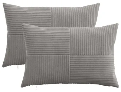 Produktbild von vidaXL Kissenbezug 2 pcs ALMELO Hellgrau 50 x 80 cm Cord