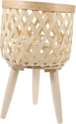 Produktbild von Geflochtener Pflanzenkorb mit Blumentopfständer aus Rattan, Pflanzgefäßhalter für Zuhause, dekorativer Aufbewahrungskorb für Pflanzen