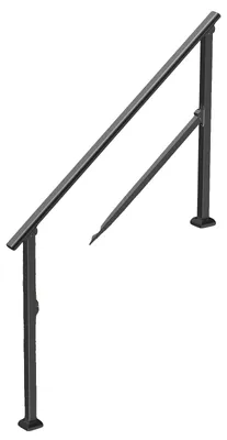 Image de Mains courantes VEVOR pour escaliers extérieurs, kit main courante escalier 4-5 marches, rampe de transition en acier carbone avec kit de montage, rampe d'escalier pour personnes âgées, marches béton & véranda & deck