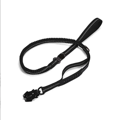 Produktbild von Hochbelastbare taktische Bungee-Hundeleine, No-Pull-Hundeleine, reflektierende, stoßdämpfende Haustierleinen mit Autosicherheitsgurt für große Hunde