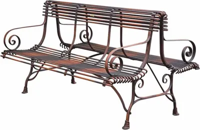 Produktbild von Casa Padrino Jugendstil Schmiedeeisen Gartenbank Braun 150 cm - Doppelseitige Sitzbank