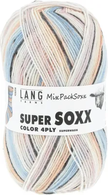 Produktbild von Lang Yarns - Super Soxx Color 4-fach 0310 blau rot orange