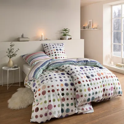 Produktbild von Estella LOESCHEN Impulse - Kuschelflanell Bettwäsche-Garnitur JOY Farbe multicolor Größe 135x200 + 80x80 cm
