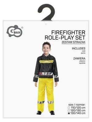 Image de Costume de pompier pour enfant, taille 130/140 cm - Godan