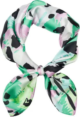 Image de Écharpe pour femmes styleBREAKER, motif léopard tropical, forme carrée, foulard coloré, bandeau (référence : 01016232)